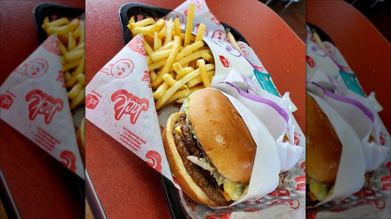 Jack in the Box burger and fries