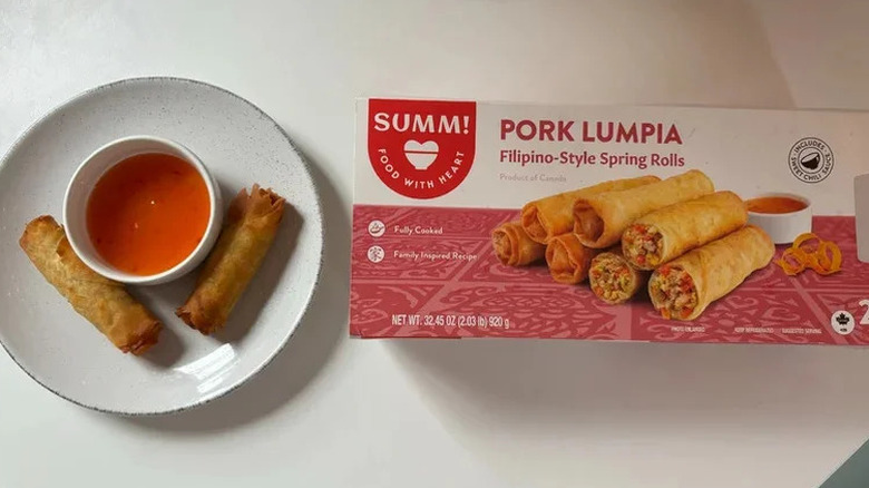 Summ! Pork Lumpia Filipino-Style Spring Rolls served on plate
