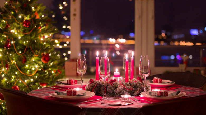 Christmas tree and holiday table