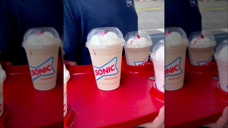 Someone holding Sonic Classic Shakes