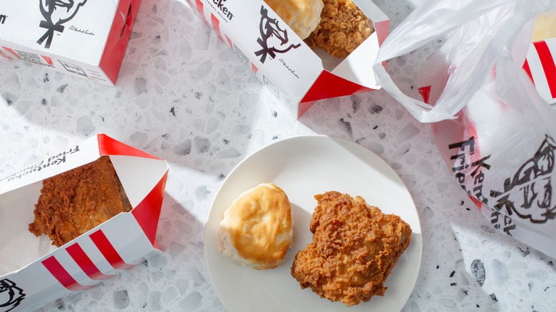 KFC items displayed on plate