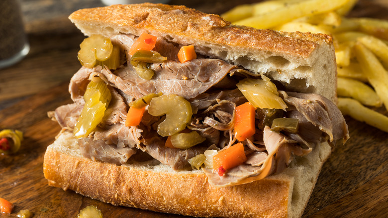 Italian beef sandwich