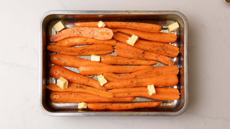 preparing carrots with butter