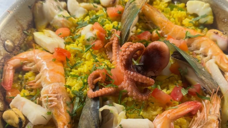 Seafood paella at Jarocho Pescados y Mariscos