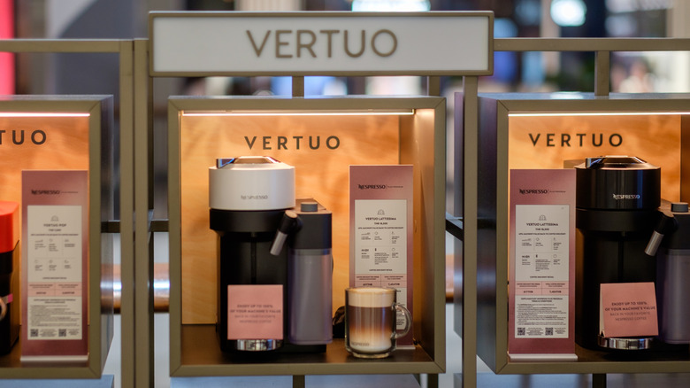 Nespresso Vertuo coffee machine on display