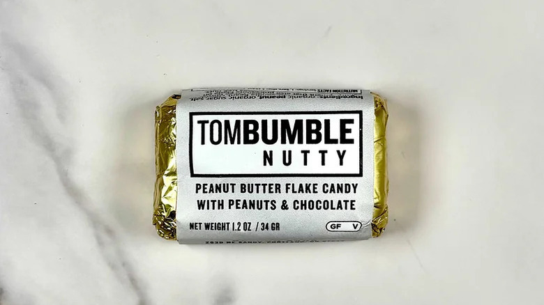Tom Bumble Nutty bar on white background