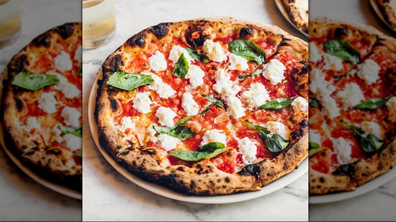 Whole margherita pizza