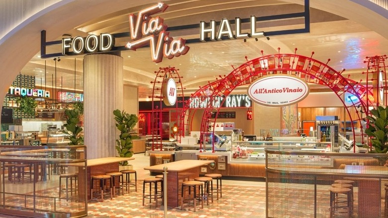 Entrance of Via Via Food Hall at the Venetian Resort