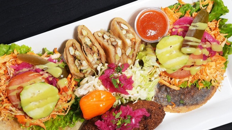 plate of colorful tacos