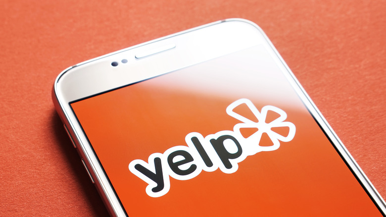 Yelp app on phone