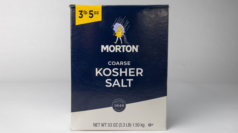 a box of Morton coarse kosher salt
