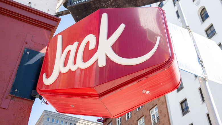 The exterior sign of a Jack in the Box location