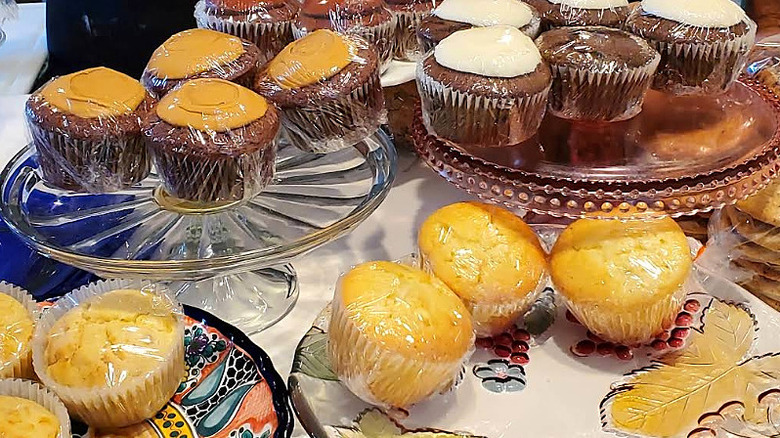 Cupcakes and muffins wrapped in plastic from The Jampot