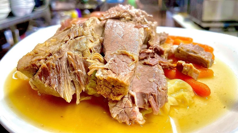 Plated Black Angus brisket