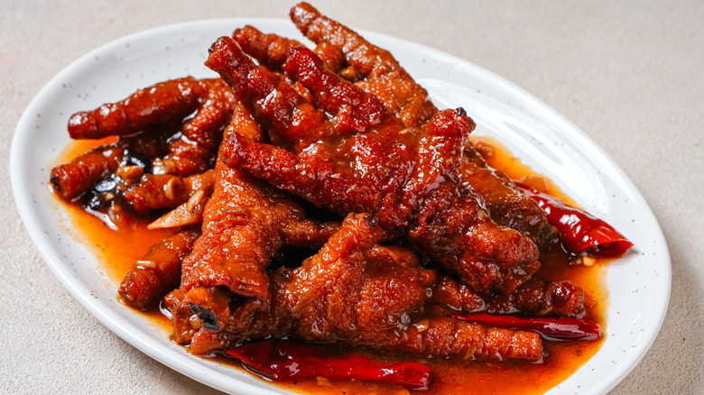 Plate of chicken feet