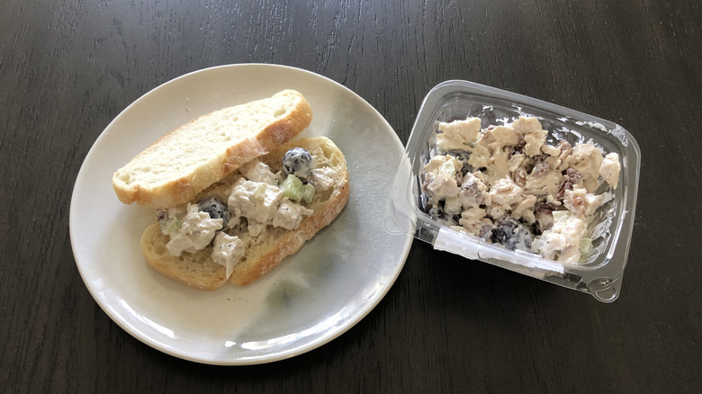 Whole Foods Sonoma chicken salad in a sandwich