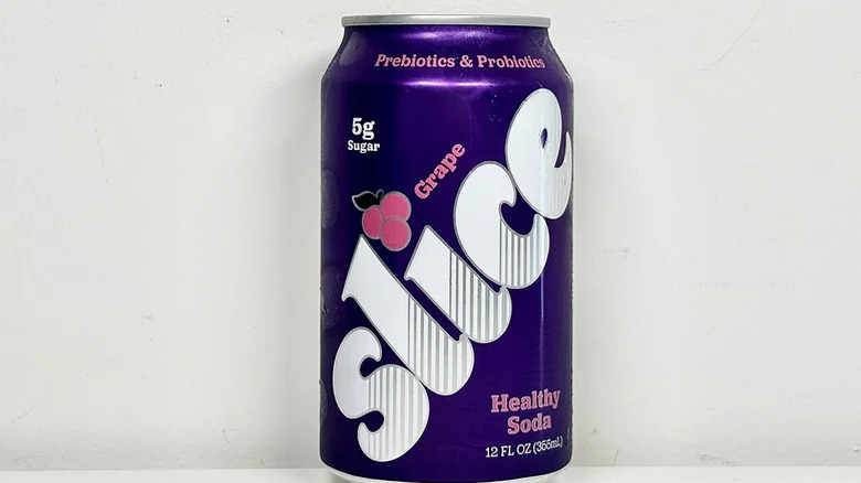 A can of Slice grape soda