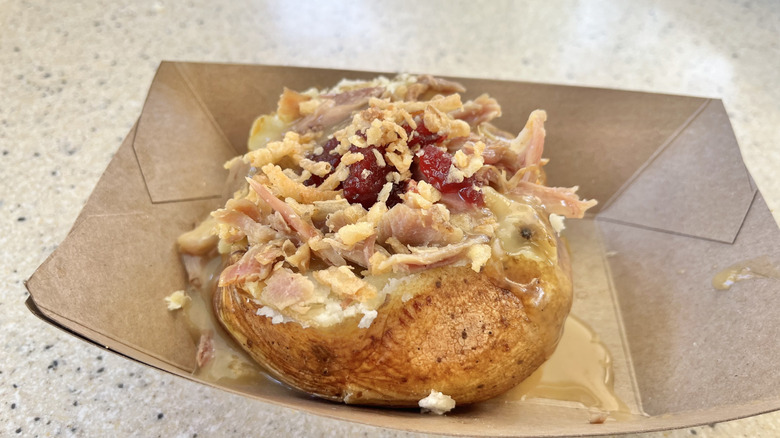 Celebration Dinner Potato close-up view sitting in a cardboard carton