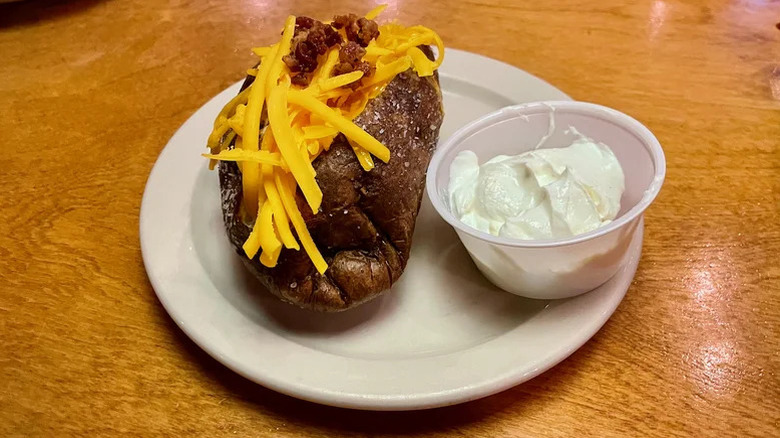 Loaded baked potato with sour cream