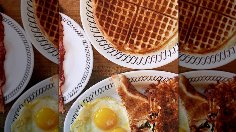All-Star Special on white plates at Waffle House