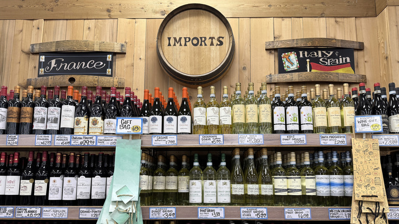 Wine section at Trader Joe's