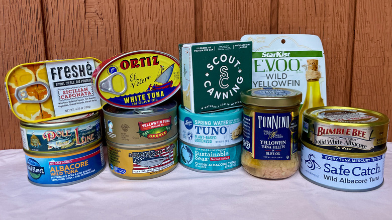Variety of tuna brands
