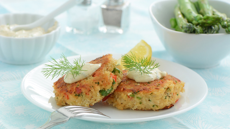 Fish cakes on a plate