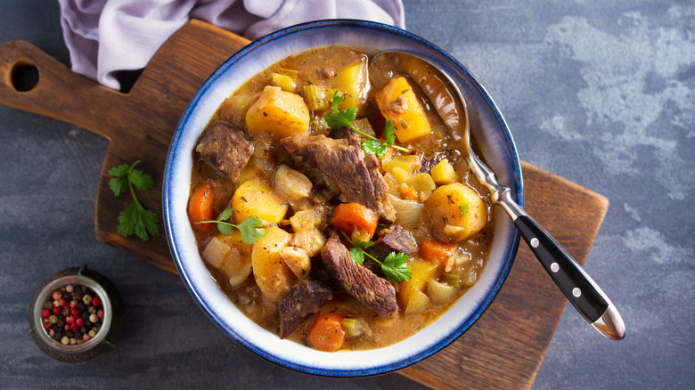 Chunky beef stew with potatoes