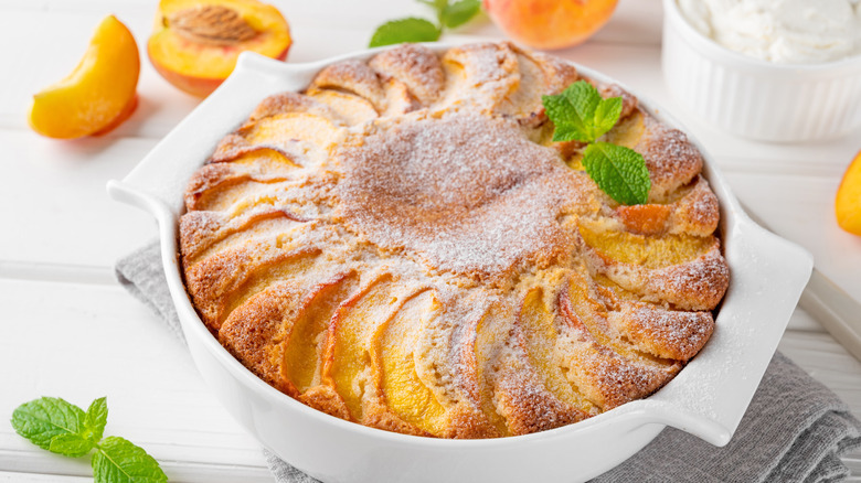 Freshly baked peach pie