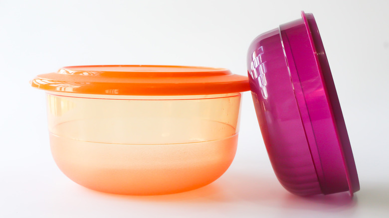 Multicolored plastic containers 