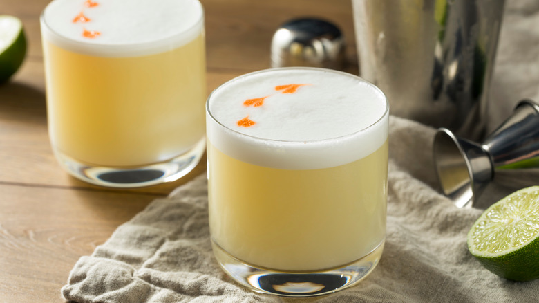 cocktail with egg white foam