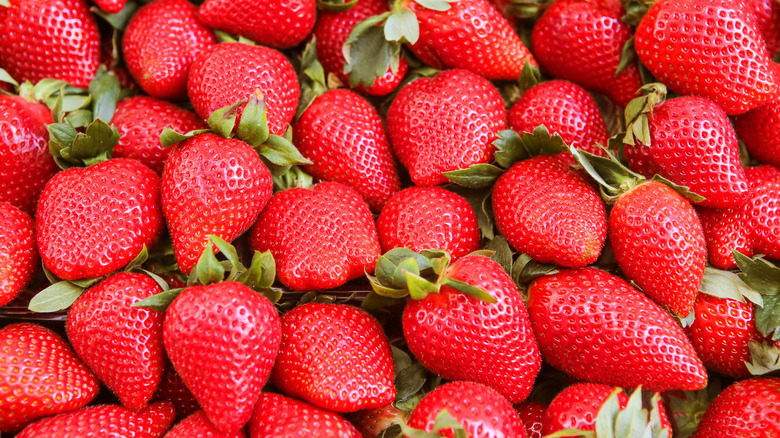 whole ripe strawberries