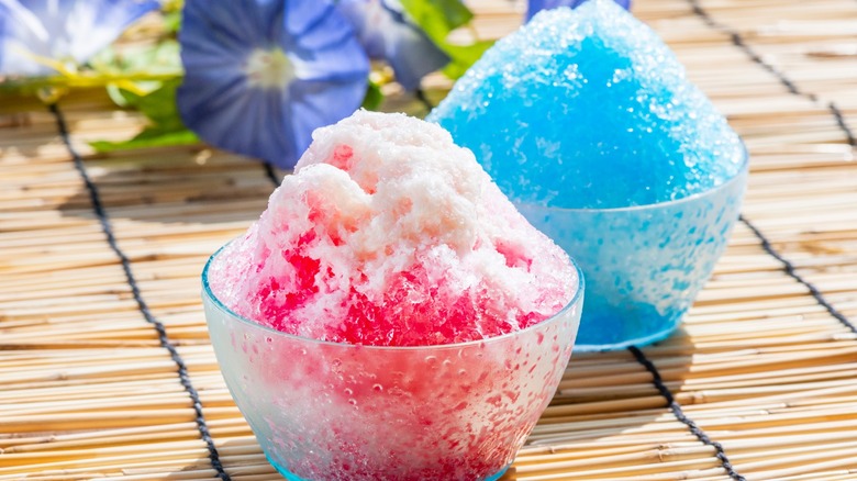 two bowls of shaved ice