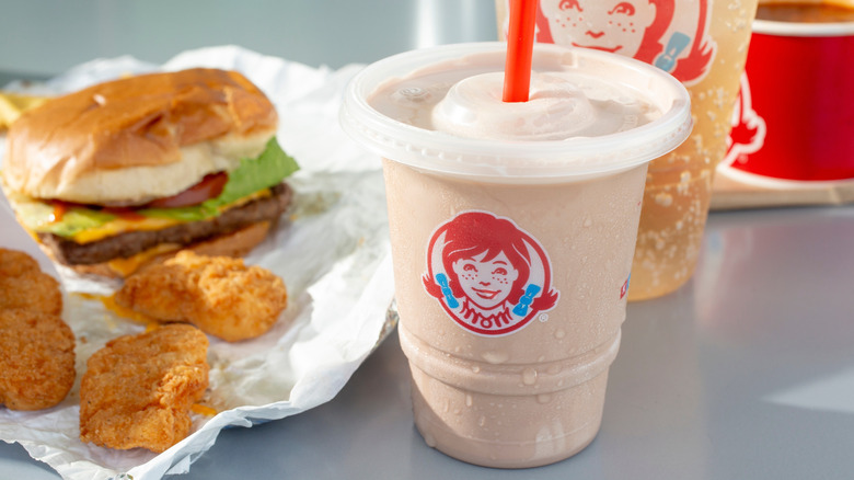 Wendy's menu items on display