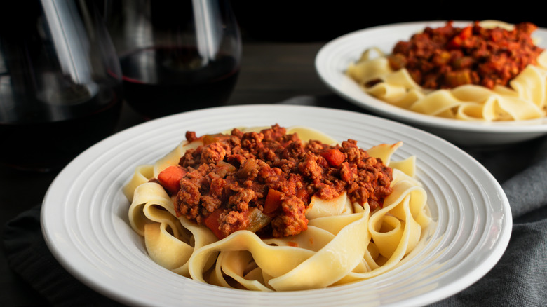 bowls of ragu bolognese