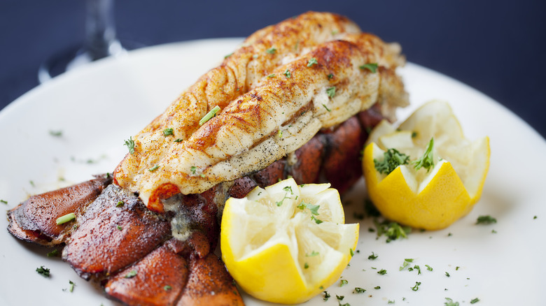 lobster tail with lemon