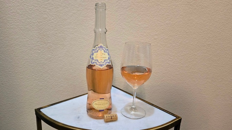 Bottle and glass of Fabre En Provence Rose Cote De Provence
