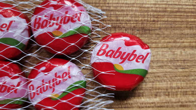 babybel cheese in a mesh bag