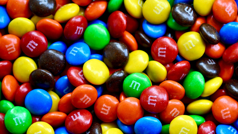 Pile of M&M's in various colors