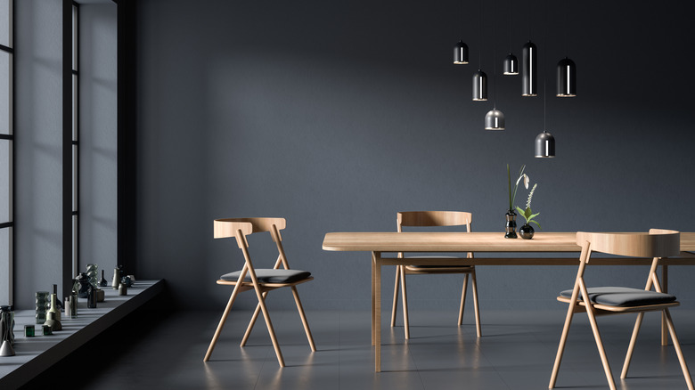 Kitchen table with lights and chairs