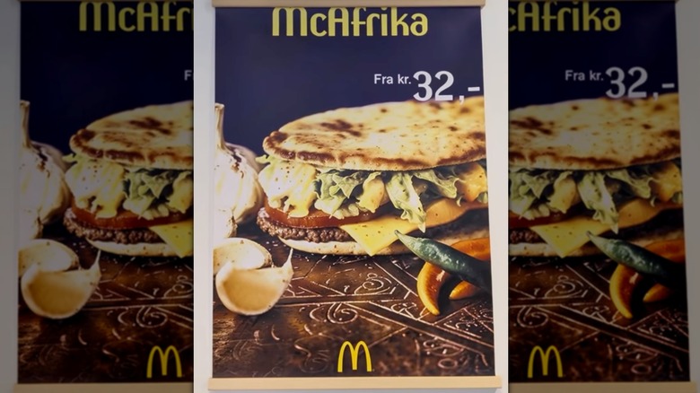 Mirrored image of poster advertising the McAfrika