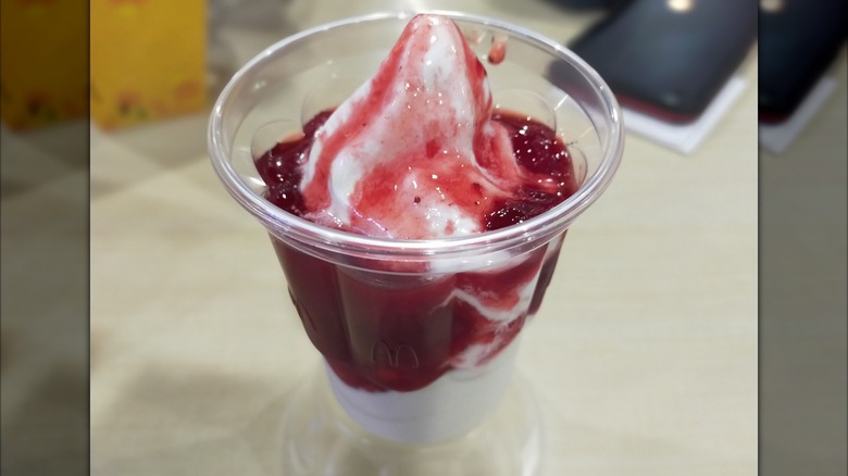 Mirrored image of McDonalds Strawberry Sundae