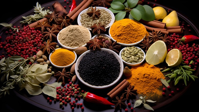 A platter of aromatic cooking ingredients