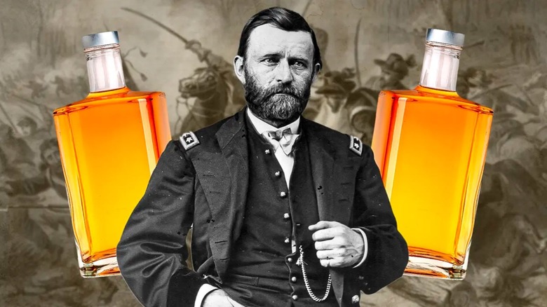 Ulysses S. Grant and bourbon bottles