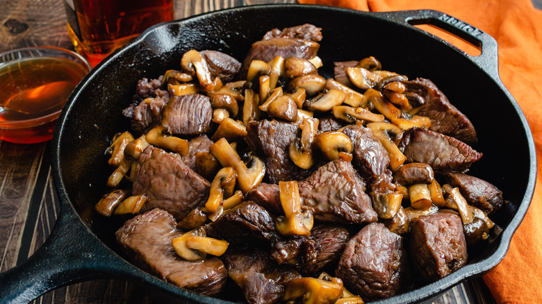 bourbon glazed steak tips