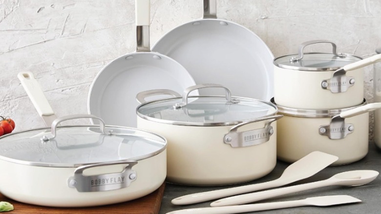 collection of Bobby Flay GreenPan coated pans