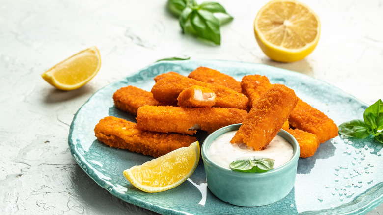 Fish sticks on a plate