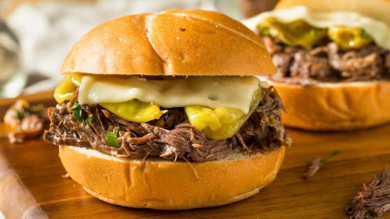 Mississippi pot roast on sandwiches