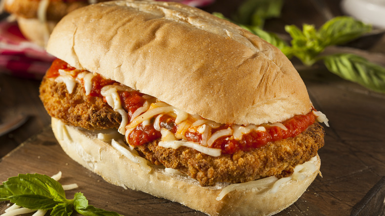 homemade chicken Parmesan sandwich