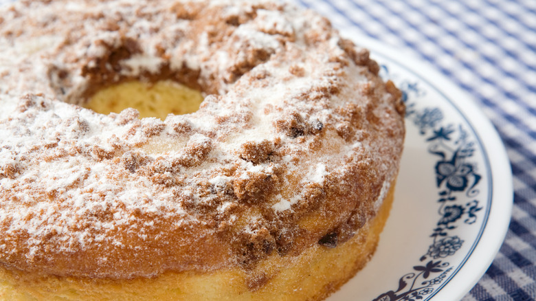 round coffee cake on plate 